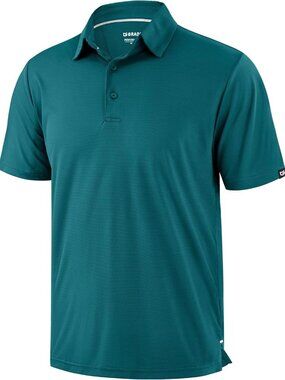 Men's  Peacock Green Golf Shirt Short Sleeve Dry Fit Moisture Wicking Polo Top A